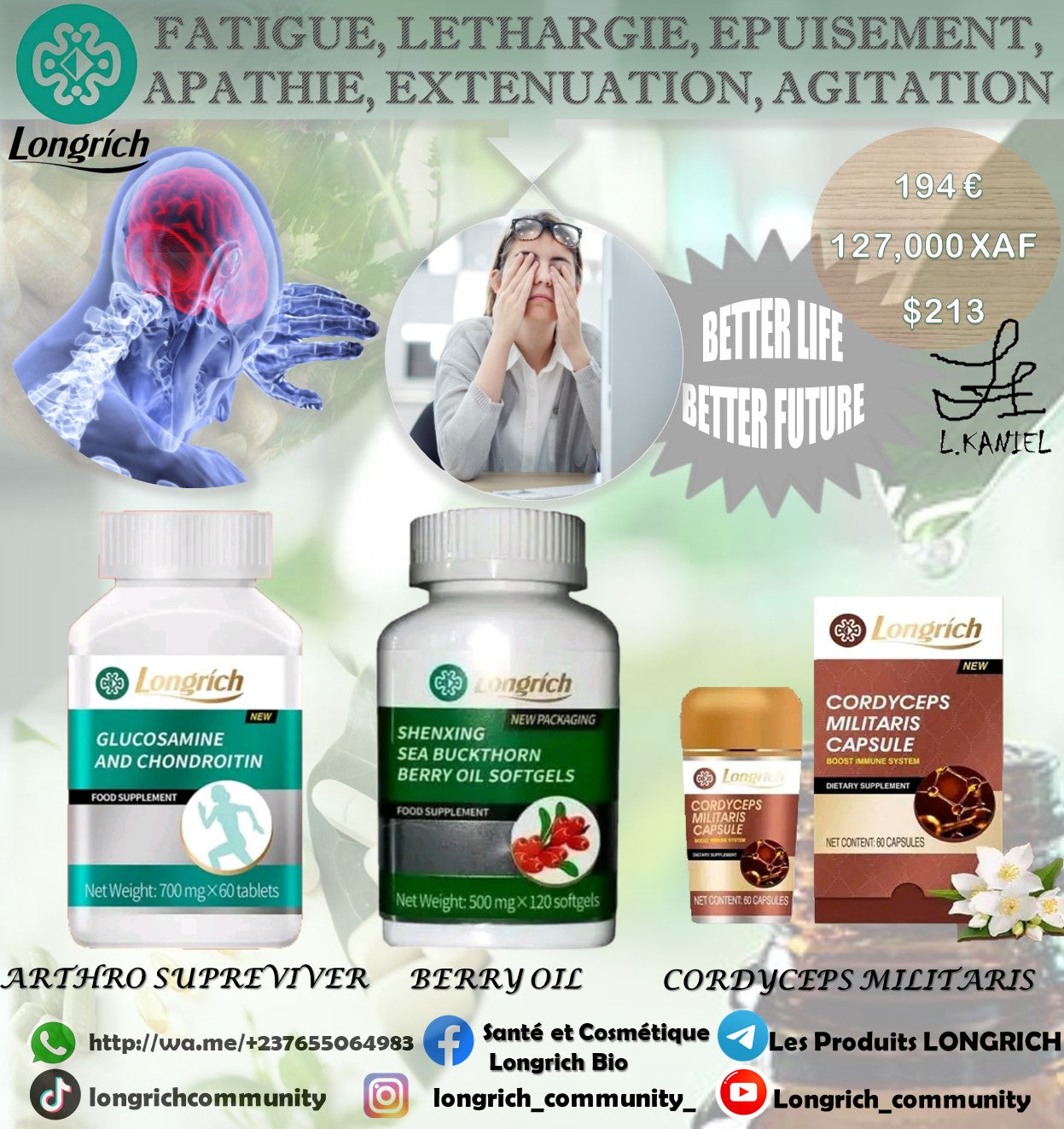 Fatigue, Léthargie, Épuisement, Apathie, Exténuation, Agitation Traitement Longrích