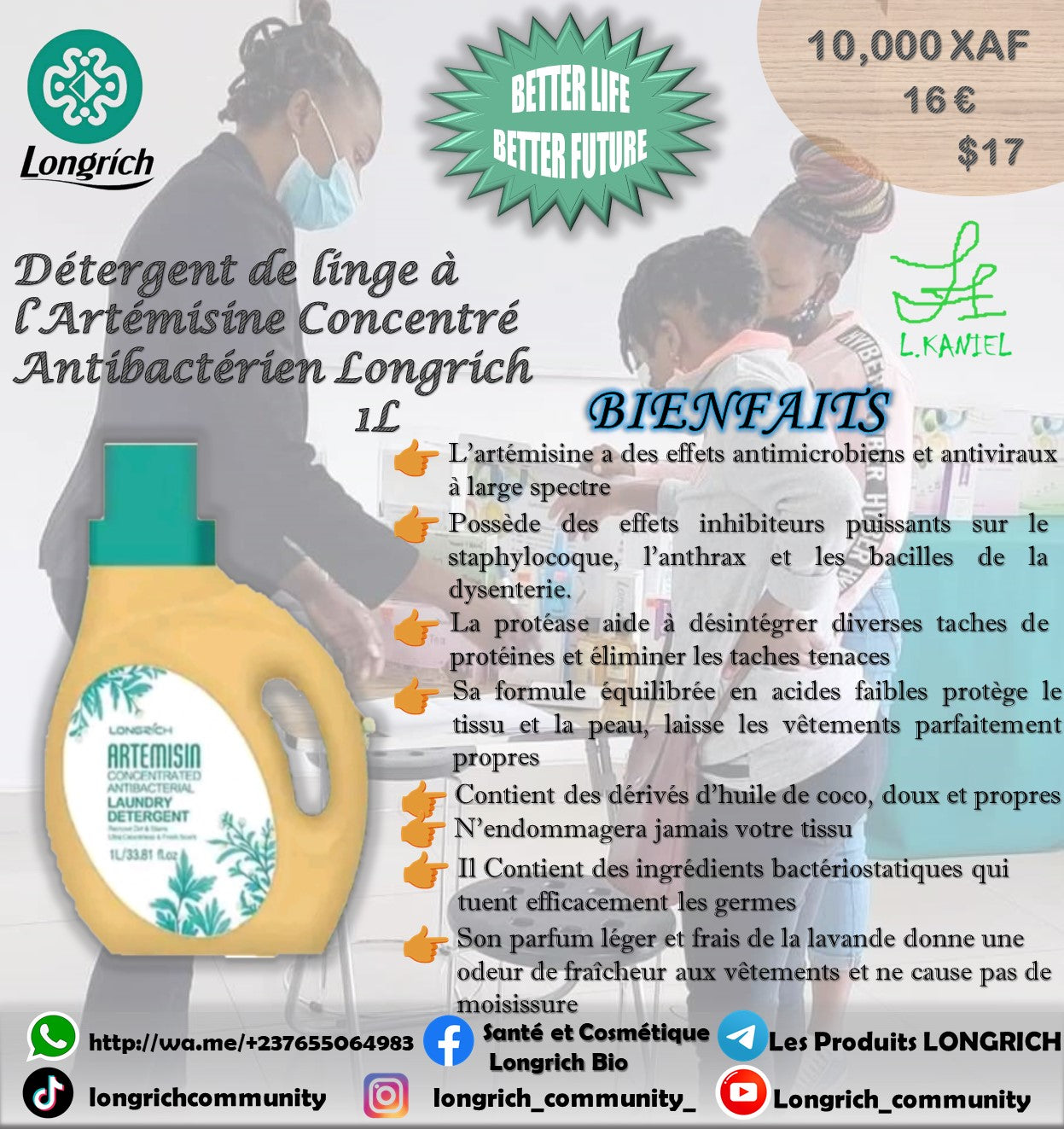 Lessive et Entretien de vêtements à base de l’Artemisine Gamme Longrích