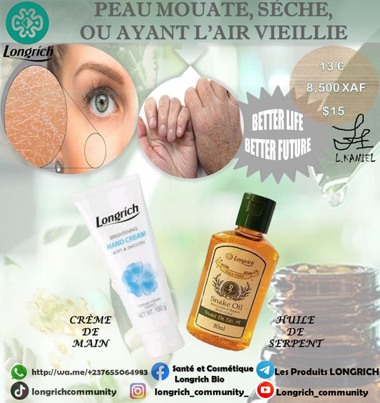 Peau mouate, sèche et vieillissante Traitement Longrích